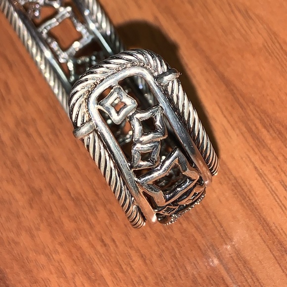 Authentic David Yurman Diamond Quatrefoil Cuff Bracelet - Picture 9 of 12